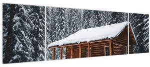 Obraz - Zasněžená chata (170x50 cm)