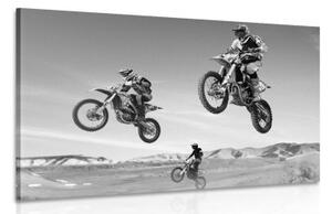 Obraz pro motorkáře v černobílém provedení - 120x80 cm