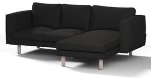 Potah na pohovku IKEA Norsborg 3-místná se šezlongem barva černá látka pletený vzor