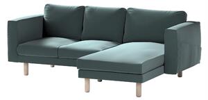 Potah na pohovku IKEA Norsborg 3-místná se šezlongem barva zelená látka sametová