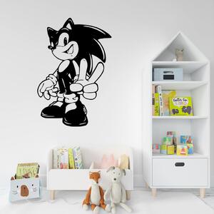 Živá Zeď Samolepka Postava Ježek Sonic Barva: černá