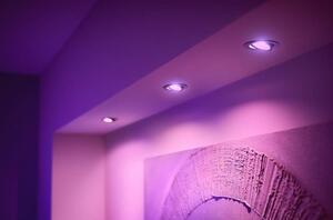 Philips Chytré LED zapuštěné bodové svítidlo Centura GU10 / 5,7 W / bílá a barevná ambiance / stříbrná