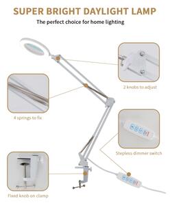 Brilagi - LED Stmívatelná stolní lampa s lupou LED/12W/5V 3000/4200/6000K bílá