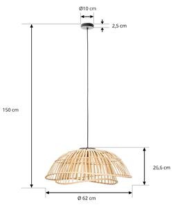 Lindby Dabila závěsné světlo bambus Ø 62 cm