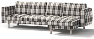 Potah na pohovku IKEA Norsborg 4-místná se šezlongem barva černá látka pletený vzor, vzorované