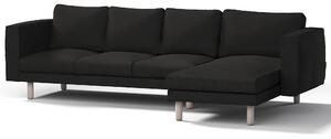 Potah na pohovku IKEA Norsborg 4-místná se šezlongem barva černá látka pletený vzor