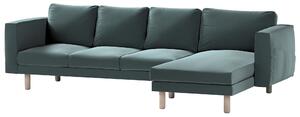 Potah na pohovku IKEA Norsborg 4-místná se šezlongem barva zelená látka sametová