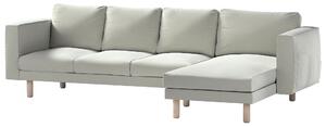 Potah na pohovku IKEA Norsborg 4-místná se šezlongem barva zelená látka sametová