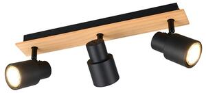 Bodové svítidlo PIERRE 3 černá/přírodní