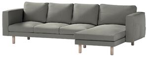 Potah na pohovku IKEA Norsborg 4-místná se šezlongem barva šedá látka pletený vzor