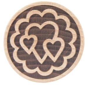Orion Dřevěné razítko na těsto / motiv srdce / Ø 5,5 cm / bukové dřevo