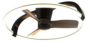 Stropní LED svítidlo s ventilátorem STOCKHOLM černá/bílá