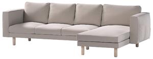 Potah na pohovku IKEA Norsborg 4-místná se šezlongem barva béžová látka sametová