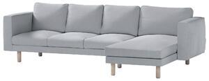 Potah na pohovku IKEA Norsborg 4-místná se šezlongem barva šedá látka pletený vzor