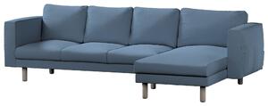 Potah na pohovku IKEA Norsborg 4-místná se šezlongem barva modrá látka pletený vzor