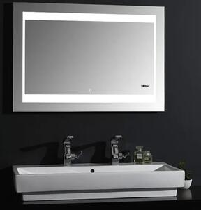 Zrcadlo s LED osvětlením DSK Silver Futura / 100 x 70 cm / dotykový spínač / neutrální bílá
