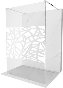 Mexen Kioto, průchozí sprchová zástěna 110 x 200 cm, 8mm sklo čiré/bílý vzor, 2x chromová stabilizační rozpěra, 800-110-002-01-85