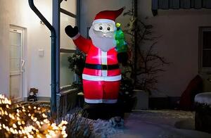 German LED nafukovací vánoční dekorace Santa Claus / 12 W / výška 245 cm / venkovní i vnitřní / studená bílá
