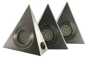Sada LED podskříňových světel Ritter Leuchten Triangle / 3 x 1,8W / teplá bílá / stříbrná