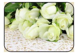 Prostírání na stůl ovalné Lux - Bílé růže