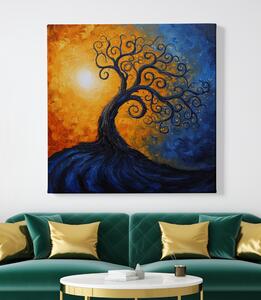 Obraz na plátně - Strom života Sluneční úklon FeelHappy.cz Velikost obrazu: 60 x 60 cm