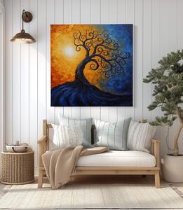 Obraz na plátně - Strom života Sluneční úklon FeelHappy.cz Velikost obrazu: 60 x 60 cm