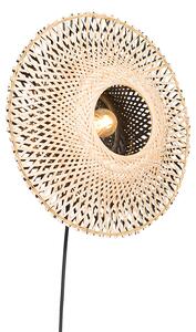 Chytré nástěnné svítidlo bambus 30 cm se zástrčkou včetně WiFi P45 - Rina