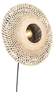 Chytrá nástěnná lampa bambusová 30 cm s zástrčkou vč. Wi-Fi P45 - Rina