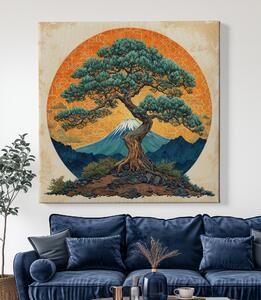 Obraz na plátně - Strom života Síla Japonska FeelHappy.cz Velikost obrazu: 40 x 40 cm