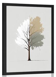 Plakát minimalistický vícebarevný strom