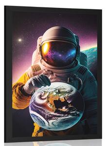 Plakát kosmonaut v neznámé atmosféře