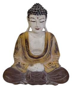 Buddha žlutý s patinou 2 25 cm