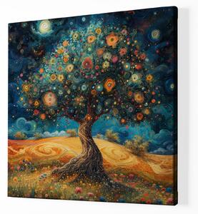 Obraz na plátně - Strom života Gogh vesmírný FeelHappy.cz Velikost obrazu: 140 x 140 cm