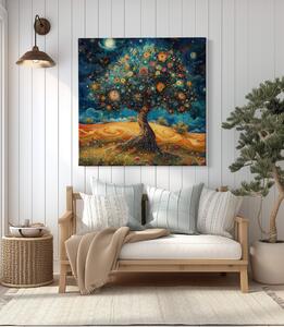 Obraz na plátně - Strom života Gogh vesmírný FeelHappy.cz Velikost obrazu: 40 x 40 cm