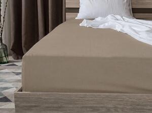 Bavlněné prostěradlo s gumou STANDARD 90 x 200 cm hnědé