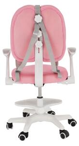 Rostoucí židle s podnoží a šlemi, růžová / bílá, ANAIS