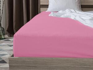 Bavlněné prostěradlo s gumou STANDARD 90 x 200 cm růžové
