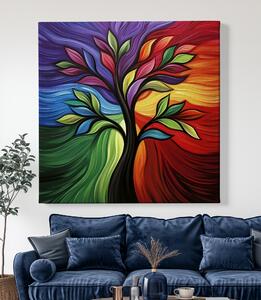 Obraz na plátně - Strom života Strohé listy FeelHappy.cz Velikost obrazu: 40 x 40 cm