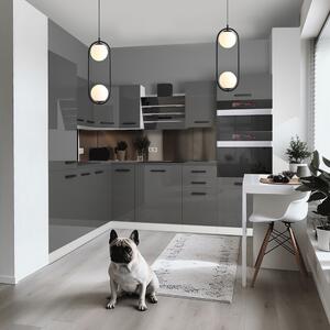 Kuchyňská linka Belini Premium Full Version 480 cm šedý lesk s pracovní deskou STACY