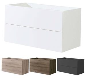 Mereo, Aira, koupelnová skříňka 101 cm, bílá, dub, šedá, CN752S