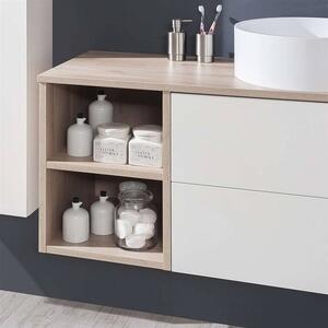 Mereo, Aira, koupelnová skříňka 101 cm, bílá, dub, šedá, CN742S