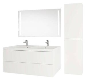 Mereo, Aira, koupelnová skříňka s umyvadlem z litého mramoru 81 cm, bílá, dub, šedá, CN721M