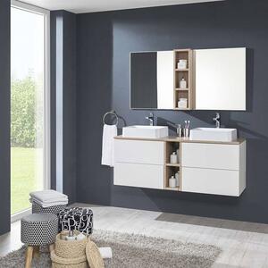 Mereo, Aira, koupelnová skříňka 101 cm, bílá, dub, šedá, CN742S
