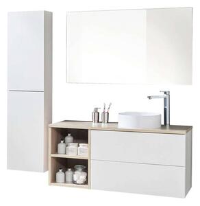 Mereo, Aira, koupelnová skříňka 40 cm, spodní, bílá, dub, CN725S