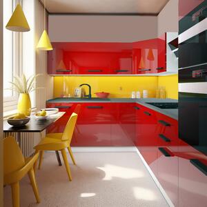 Kuchyňská linka Belini Premium Full Version 300 cm červený lesk s pracovní deskou MILA