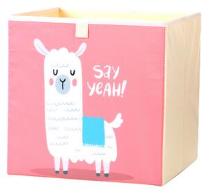 Dream Creations Látkový box na hračky alpaka růžový 33x33x33 cm