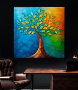 Obraz na plátně - Strom života Jemné větvičky FeelHappy.cz Velikost obrazu: 40 x 40 cm