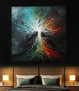 Obraz na plátně - Strom života Bílý průsvit FeelHappy.cz Velikost obrazu: 40 x 40 cm