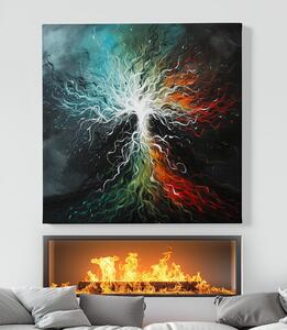 Obraz na plátně - Strom života Bílý průsvit FeelHappy.cz Velikost obrazu: 40 x 40 cm