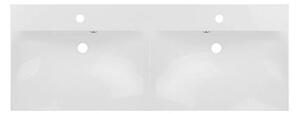 Mereo, Aira, koupelnová skříňka s umyvadlem z litého mramoru 121 cm, bílá, dub, šedá, CN723M